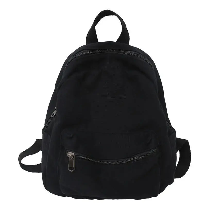 Mini Canvas Backpack Women Small Vintage Travel Bagpack