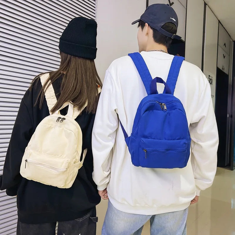 Mini Canvas Backpack Women Small Vintage Travel Bagpack
