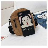 Mini Canvas Crossbody Shoulder Bags for Women Cotton Cloth Lady Fabric Bag