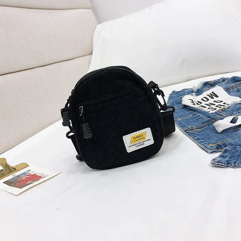 Mini Canvas Crossbody Shoulder Bags for Women Cotton Cloth Lady Fabric Bag