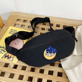 Canvas Astronaut Print Waist Bag for Women Crossbody Chest Pack