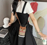 Casual Leather Phone Bag Plaid Messenger Bag Women Shoulder Crossbody Bag