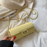 Mini Chain Leather Barrel Handbag Woman Shoulder Crossbody Bag