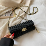 Mini Chain Leather Barrel Handbag Woman Shoulder Crossbody Bag