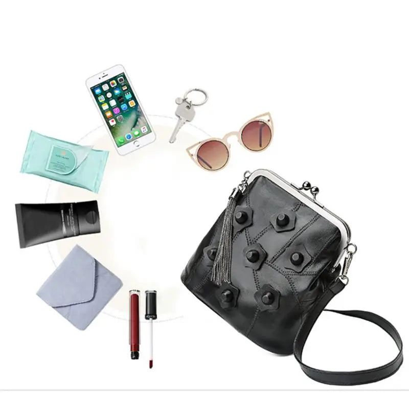 Chain Sheepskin Shoulder Bag Tassel Crossbody Handbag