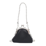 Mini Chains Clip Bag Women Shoulder Bag Small Kisslock Crossbody Bags