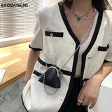 Small Mini Chains Clip Shoulder Bag Women Coins Purse Female Tote Clutch
