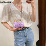 Mini Clamp PU Leather Crossbody Bag for Women Ladies Travel Chain Shoulder Hand