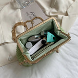 Mini Clamp Leather Crossbody Chain Shoulder Bag for Women