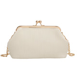 Mini Clamp Leather Crossbody Chain Shoulder Bag for Women