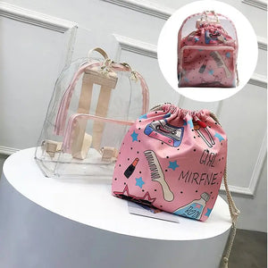 Mini Clear Backpack Women Female Backpack School Bag For Girls