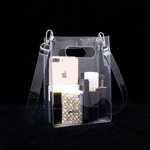 Clear PVC Crossbody Shoulder Bag with Detachable Strap
