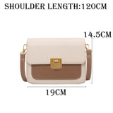 Mini Contrast PU Leather Crossbody Side Bag for Women Handbag
