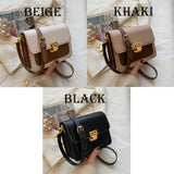 Mini Contrast PU Leather Crossbody Side Bag for Women Handbag