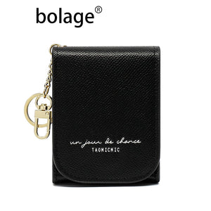Mini Cosmetic Bag with Mirror and Keychain - Portable Travel Lipstick Bag