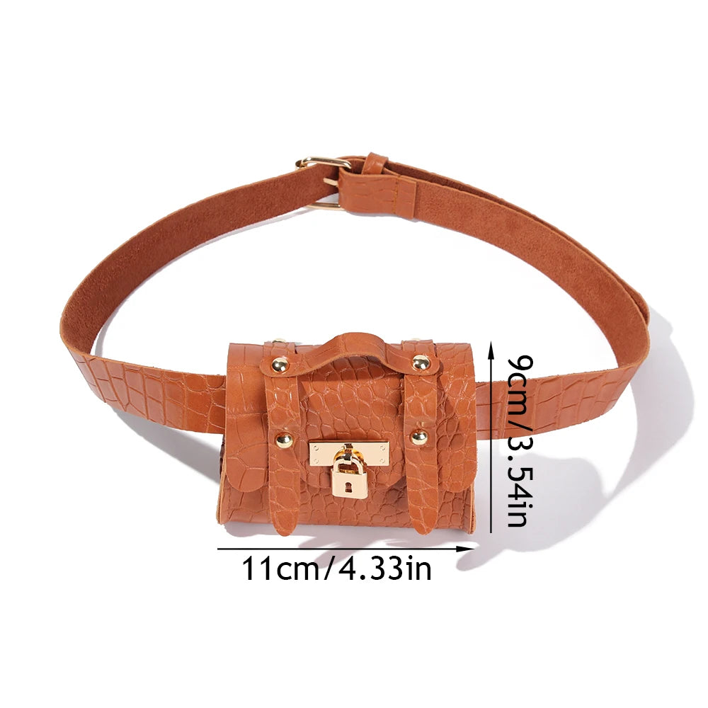 Crocodile Print Waist Pack Women Crossbody Chest Bag