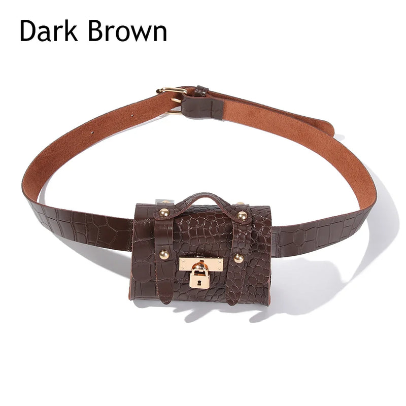 Crocodile Print Waist Pack Women Crossbody Chest Bag