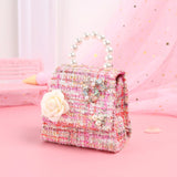 Girls Flower Pearl Crossbody Bag Mini Handbag