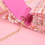 Girls Flower Pearl Crossbody Bag Mini Handbag