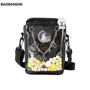 Small Clear PVC Mini Crossbody Bag Women's Shoulder Purse for Phone