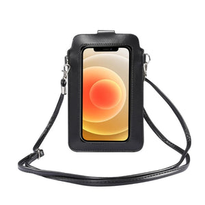 Mini Crossbody Cell Phone Pouch Purse with Touch Screen Window