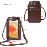 Mini Crossbody Cell Phone Pouch Purse with Touch Screen Window