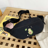 Avocado Print Canvas Mini Crossbody Shoulder Waist Bag