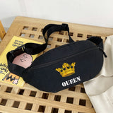 Queen Print Waist Bag for Women Youth Organizer Wallet
