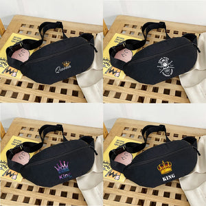 Queen Print Waist Bag for Women Youth Organizer Wallet