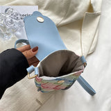 Mini Flower Fabric Phone Crossbody Sling Bag Summer Totes Women's Handbag