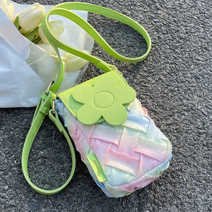 Mini Flower Fabric Phone Crossbody Sling Bag Summer Totes Women's Handbag