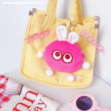 Mini Rabbit Elf Ball Plush Coin Purse Key Organizer Zipper Pouch Keychain Bag