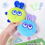 Mini Rabbit Elf Ball Plush Coin Purse Key Organizer Zipper Pouch Keychain Bag