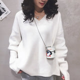 Cartoon Rabbit Print Shoulder Messenger Crossbody Bag with Chain Handbag