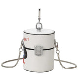 Cartoon Rabbit Print Shoulder Messenger Crossbody Bag with Chain Handbag