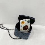 Mini Denim Crossbody Bag Chains Shoulder Bag Handbag Purse