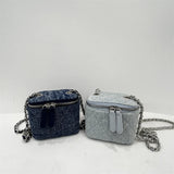 Mini Denim Crossbody Bag Chains Shoulder Bag Handbag Purse