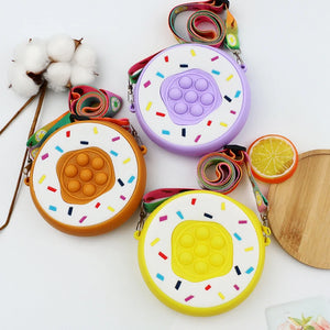 Mini Donut Silicon Bag Candy Water-proof Wallet for Kids Girls