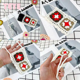 Mini Flower Knitting Phone Bag Women Crossbody Bags Crochet Shoulder Bag