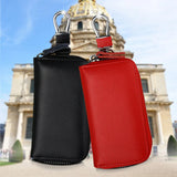 Mini Leather Zipper Key Holder Organizer Men Women