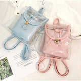 Mini Girl PVC Backpack Bag Transparent Women Travel Shoulder Bags