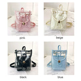Mini Girl PVC Backpack Bag Transparent Women Travel Shoulder Bags