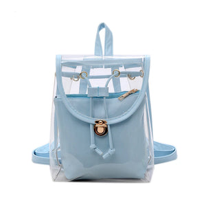 Mini Girl PVC Backpack Bag Transparent Women Travel Shoulder Bags