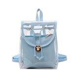 Mini Girl PVC Backpack Bag Transparent Women Travel Shoulder Bags