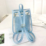Mini Girl PVC Backpack Bag Transparent Women Travel Shoulder Bags