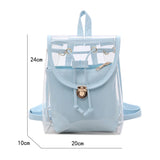 Mini Girl PVC Backpack Bag Transparent Women Travel Shoulder Bags