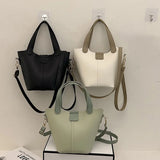 Mini Handbags Contrast Bucket Bag Female Shoulder Crossbody Bags Set
