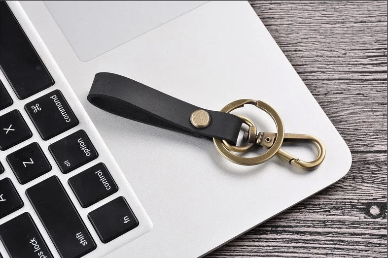 Cowhide Leather Mini Holder Bag Keychain for Car Keys Women Men Gift