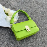 Hot Pink Leather Shoulder Bag for Women High Side Crossbody Phone Purse