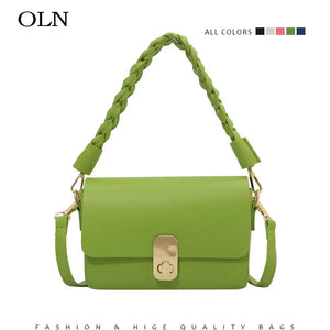 Hot Pink Leather Shoulder Bag for Women High Side Crossbody Phone Purse